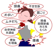 頭痛,めまい,自律神経失調症,便秘,腰痛,性,肩こり